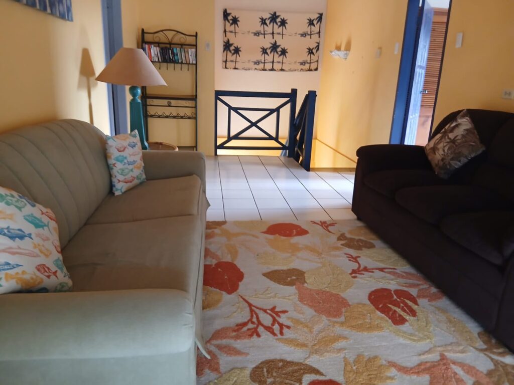 Bona Villa, Bon Accord, Tobago: the upstairs sitting area, opening onto the verandah.